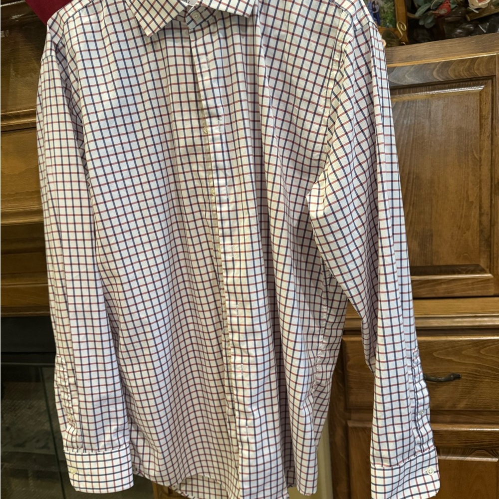 Nordstrom Men's Plaid Shirt - Red and White